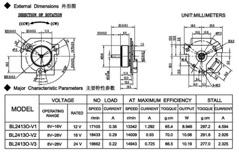 无刷电机BLDC4525-5025-5520 无刷电机BLDC4525-5025-5520