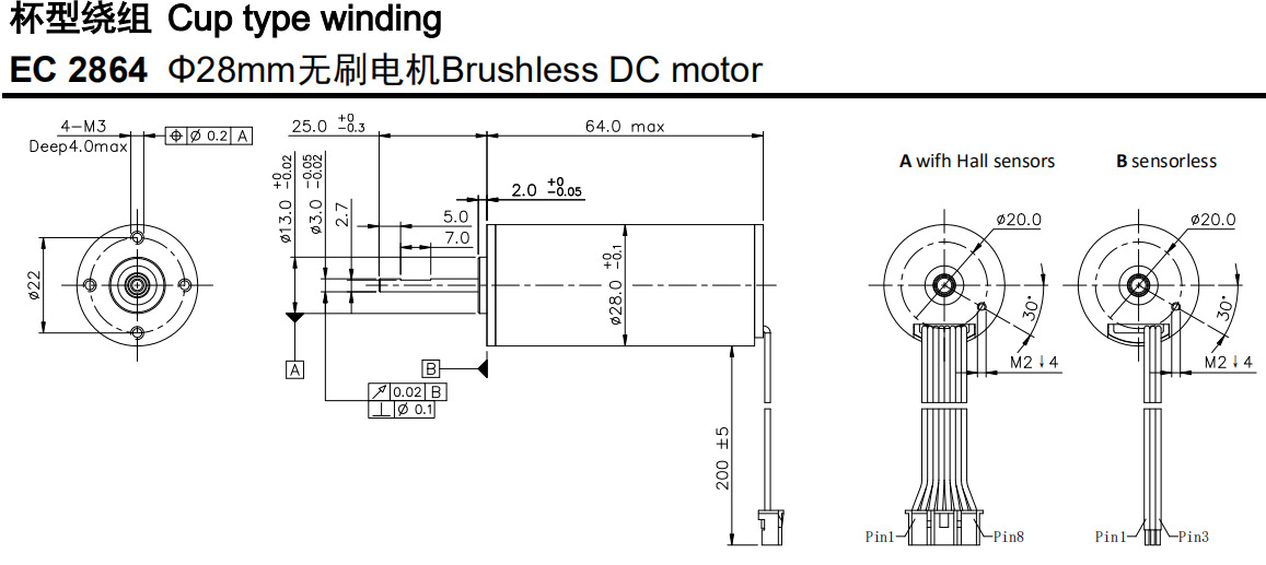 空心杯电机 EC2864-EC3160 空心杯电机 EC2864-EC3160