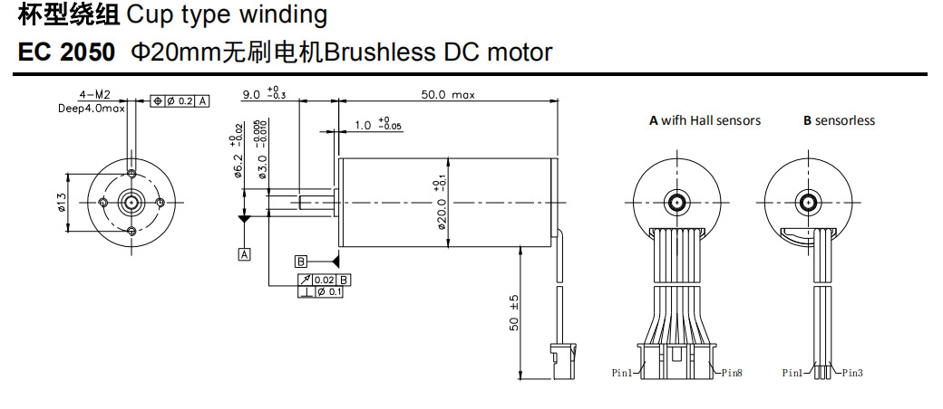 无刷空心杯电机EC2040